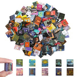 Pack of 200 Miniature Books, Mini Books Dollhouse, 1:12 Miniature Dollhouse Accessories, Mini Books, Miniature Books for Dollhouse Study Bookshelf Library