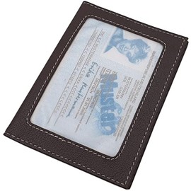 myledershop Buffalo Leather ID / ID Card Holder / Credit Card Holder / Business Card Case / Card Holder MJ-Design-Germany with RFID & NFC Protection, brown, rfid wallet