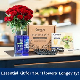 Chrysal Floral Care Kit: Flower Food Solution, Glory Floral Finishing Spray & Thorn Stripper — Flower Arrangements Supplies — Flower Last Longer