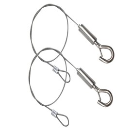 Operitacx 2pcs Wire Rope Hook Grow Light Chain Hanging Cable Sign Hanging Wire Suspension Cable Silver