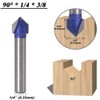 Mesee 4 Pieces 90 Degree V Groove Router Bit Set,