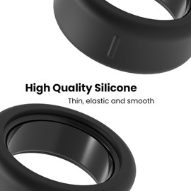 Chofit Soft Silicone Protector for UltraHuman Ring AIR Cover,Compatible with Ring Air Protector, Flexible Elastic Case for Women&Men (Black&Clear, S,6/7/8/9/10)