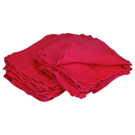 Tuf-Clean 21816 Red Shop Towels, 100% Cotton, Pack of 50