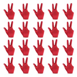 PATIKIL Breathable Pool Glove Spandex Left Hand, 30 Pcs 3 Fingers Anti Slip Billiard Accessories for Women Men Cue Shooter Snooker Sport, Red