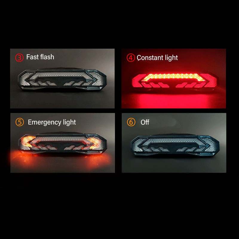 Smart Bike Tail Light with Turn Signals 110dB IP65 Waterproof