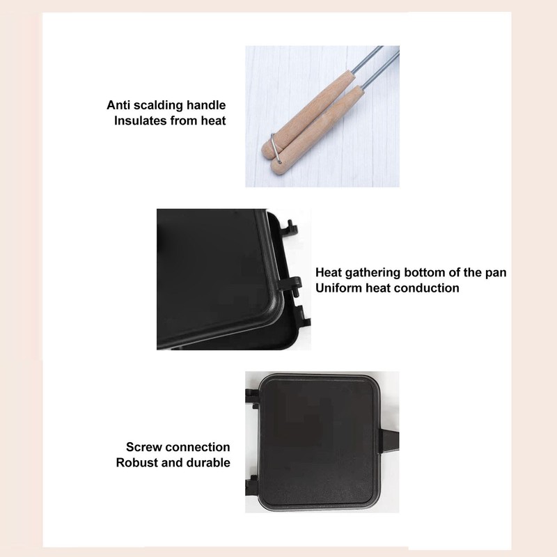 Double Sided Frying Pan Aluminum Alloy Sandwich Cooking Pan with