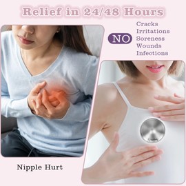 NISXABEBE The Original Silver Nursing Cups with Silicone Ring,Nipple Shields for Nursing Newborn,Breastfeeding Must Haves for Soothe and Protect Your Nursing Nipples,Trilaminate 999 Silver(X-Large)