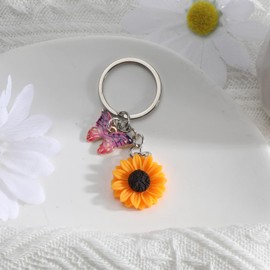 Elegant Keyring, Bright Sunflower Keychain Accessories, Positive Gifts, Cute Keychains, Gifts for Mothers, Gifts for Girlfriends, Thoughtful Gifts for Women, Fashionable Bag Accessories in Life