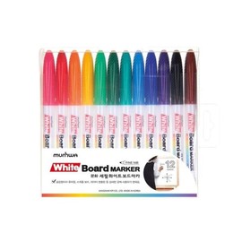 12-Color Set Bunka Board Markers White Fine Pen Hagoromo Chalk Powder / 12색 SET 문화 보드마카 화이트 세필 하고로모분필분