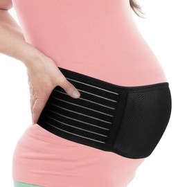 Faja Embarazo Soporte, Cinturón de Maternidad Ajustable, Fajas de Cintura Abdomen para Alivio del Dolor de Pelvis, Lumbar Espalda, Suave Transpirable para Embarazo Posparto (Negro)