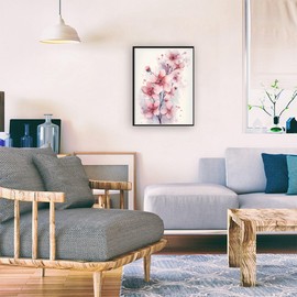 QAZWSX Spring Cherry Blossom Trees with Pink Flowers Diamond Painting Kits for Adults, Spring Cherry Blossom Diamond Painting, Full Drill Crystal Rhinestone Craft Kits Home Wall Decor 12x16 inch