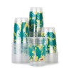 Glad Everyday Clear Plastic Cups with Palm Leaves Print -