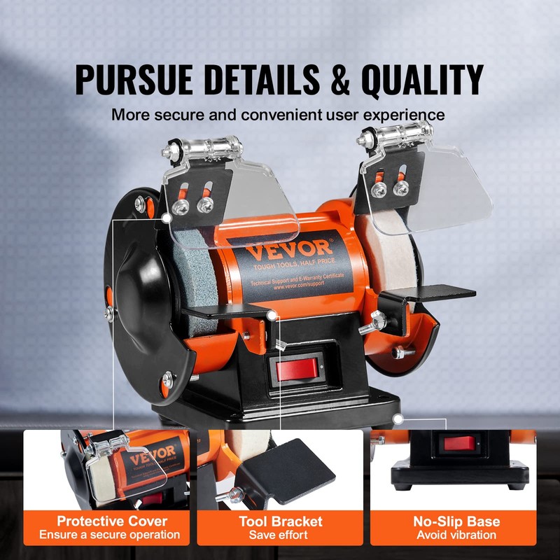 VEVOR Bench Buffer Polisher, Bench Buffer Grinder Polishing & Buffing