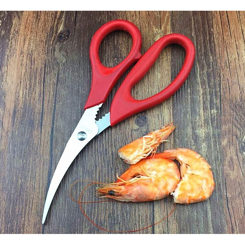 MINGZE 1 Piece Multifunctional Kitchen Scissors Fine Lobster Shears Shrimp