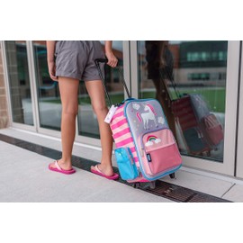 Wildkin Kids Rolling Suitcase – Carry-On Size for School & Overnight Travel - Unicorn