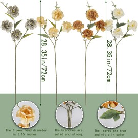 CISDUEO 4 Pcs Silk Peonies Artificial Flowers Long Stem Artificial Peonies Bouquet Faux Flowers Bulk with Stems for Vase Floral Arrangements Table Centerpieces Wedding Party Farmhouse Decoration