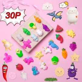 Mochi Squishy Toys,30 Pcs Mochi Squishys Toy,Valentines Gift Birthday Party Favors for Kids Boys Girls Adults Mini Kawaii Loot Bag Fillers,Birthday Gifts for Boys & Girls