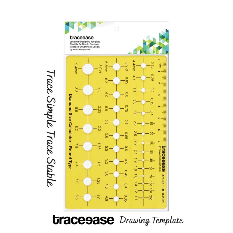 Traceease Diamond Size Calculator Round Shape Jewelry Templates Drafting Tools