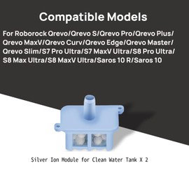 (2 pcs) Silver Ion Module for Roborock Q revo/Qrevo Curv/Qrevo Edge/Qrevo Master/S7 Pro Ultra/S8 Pro Ultra/S8 Max Ultra/Saros 10 R Vacuum Cleaner Robot, Deodorization Module for Clean Water Tank