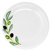 Lashuma Handmade Round Italian Ceramic Breakfast Plate Olive Design Dinner