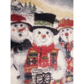 Rugs and Tiles Christmas Merry Minstrels Carolling Snowmen Area Rug  Approx 3" x 4" Made in USA