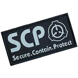 1Pc Black SCP Foundation Special Containment Procedures Foundation Logo Military Hook Loop Tactics Morale Luminous Patch Tactical Bag Accessories，Tactical and Personal Defense