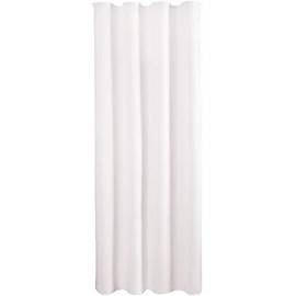 Decorative curtain opaque universal ribbon tape micro satin., White, 140x145 cm