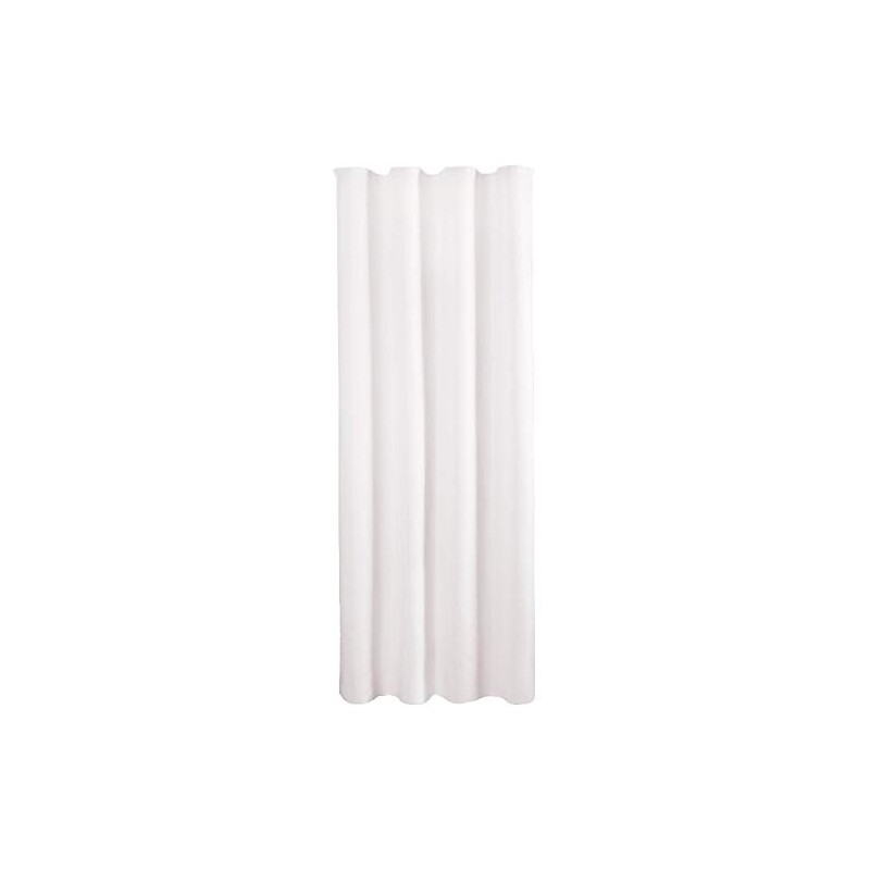 Decorative curtain opaque universal ribbon tape micro satin., White, 140x145