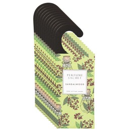 Rose Cottage 12Packs Sandalwood Sachets Closet Air Freshener Deodorizer Scented Sachets Bags for Drawer and Closet