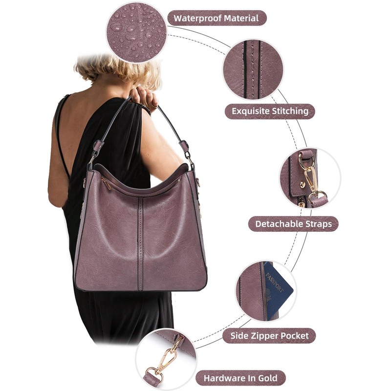 Purses for Women 3PCS, Crossbody Bags Set Large Leather Purse