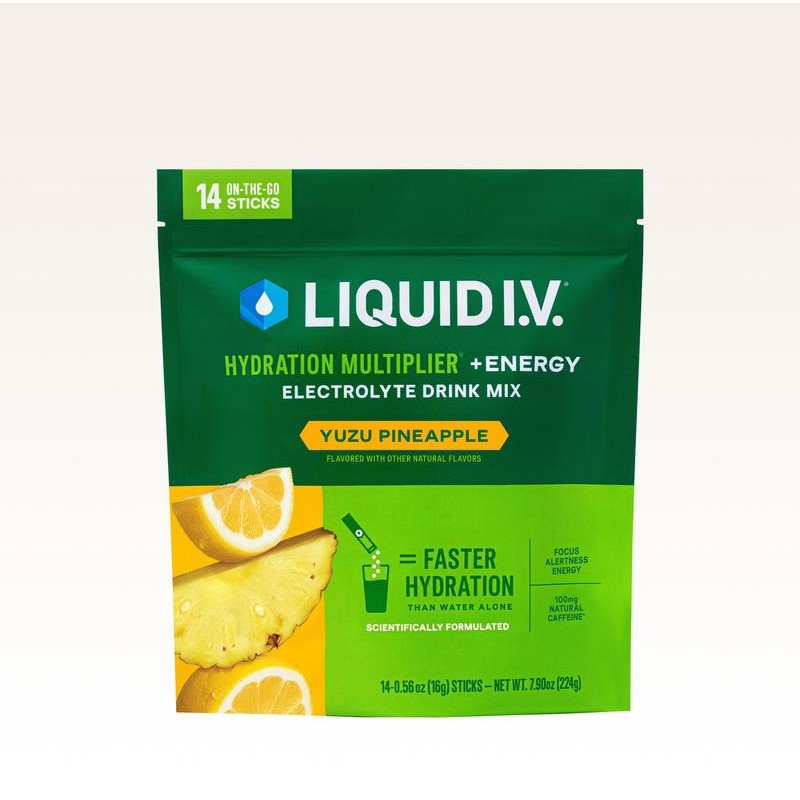 Liquid I.V. Hydration Multiplier +Energy - Yuzu Pineapple - Hydration
