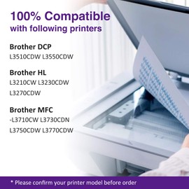 TN-243BK TN247 Compatible with Toner Brother MFC L3750CDW for DCP-L3550CDW DCP-L3510CDW HL-L3210CW HL-L3230CDW HL-L3270CDW MFC-L3710CW MFC-L3730CDN MFC-L3750CDW MFC-L37 32CDW (1 Pack, Black)