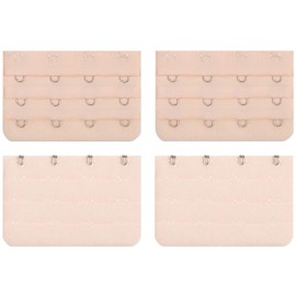 BEADNOVA Bra Strap Extender 4 Hook Bra Hooks Replacement (4pcs, Nude)