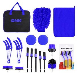 DNA MOTORING Car Detailing Brush Cleaning Tools Set with Carry Bag for Auto Interior & Exterior Wheel Dashboard Vent, TOOLS-00279