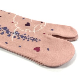 Wrapables Tabi Flip-Flop Socks (Set of 3), Romantic Floral, Pink Black, Blue