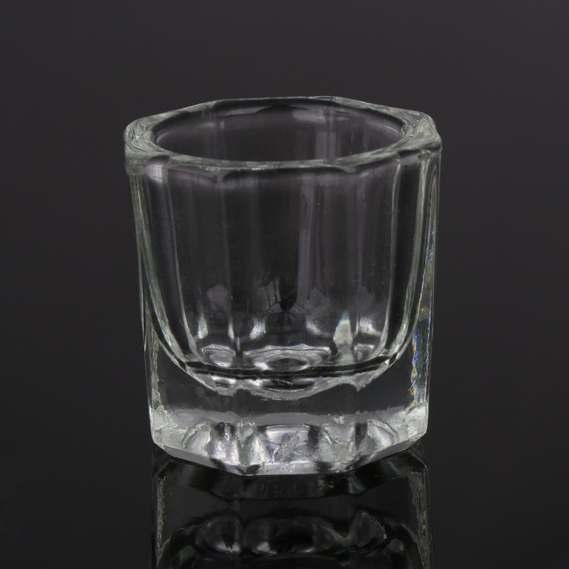 Rolabling 2PCS Nail Dappen Dish Acrylic Powder Holder Glass Nail