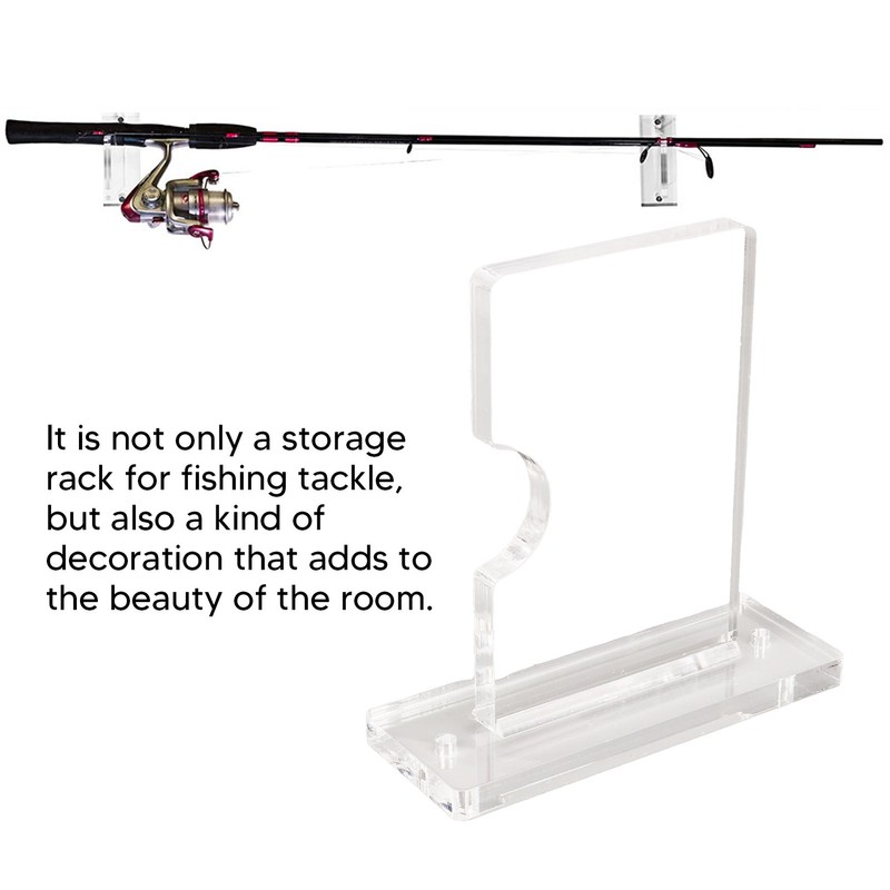 Acrylic Fishing Pole Wall Mount Bracket Stable Support Adjustable Acrylic