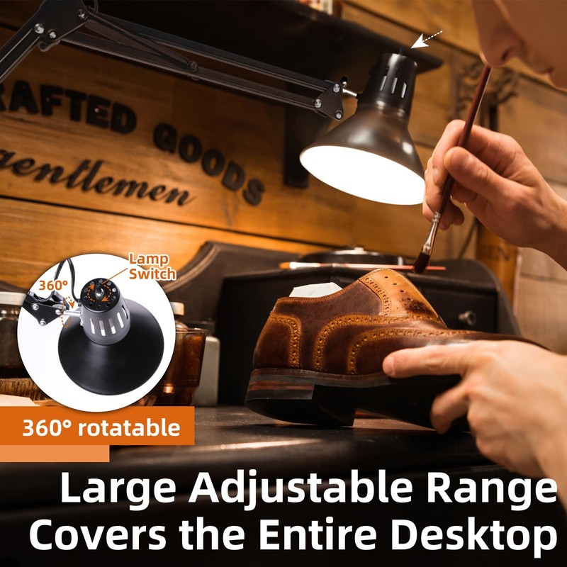 2 Pack Desk Lamp w/A19 E26 LED Bulb for Home