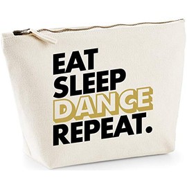 Hippowarehouse Eat Sleep Dance Repeat printed make up cosmetic wash bag 18x19x9cm