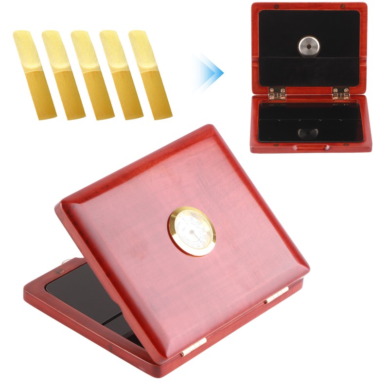 Saxophone Clarinet Reed Case Solid Wood 5‑Reeds Holding Storing Box