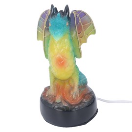 Dragon Table Lamp Multipurpose Vintage Colored Resin LED Night Light for Bedroom Home Decor