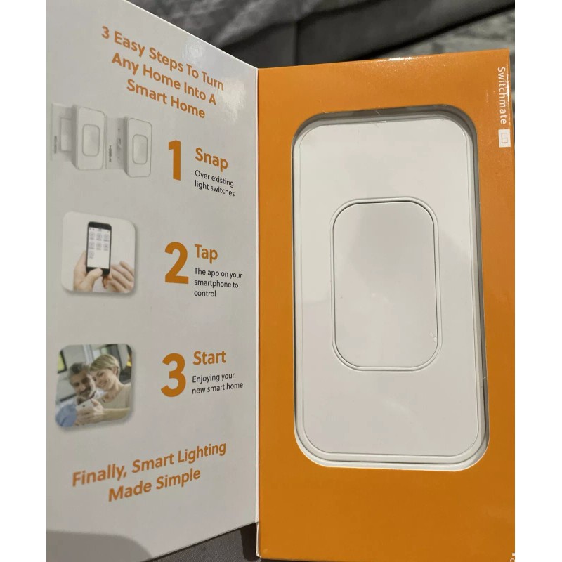 Switchmate RSM001W Snap-On Instant Smart Rocker Light Switch Built In