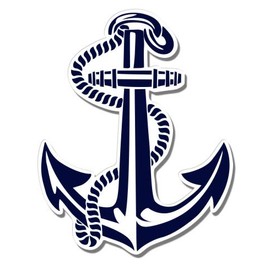 GT Graphics Anchor - 8" Vinyl Sticker - for Car Laptop I-Pad - Waterproof Decal