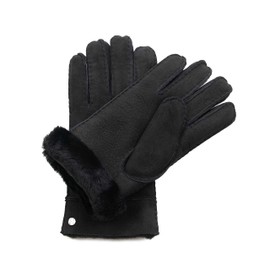 Hand Gewand by Weikert Australian Merino Sheepskin Gloves Extra Soft Hand Stitched Mens Womens Leather Gloves Lambskin Lined, black