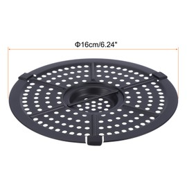 MECCANIXITY Air Fryer Replacement Grill Pan 6.24 Inch Non-Stick Fry Pan Dishwasher Safe Black for Air Fryers, Air Fryer Grill Plate