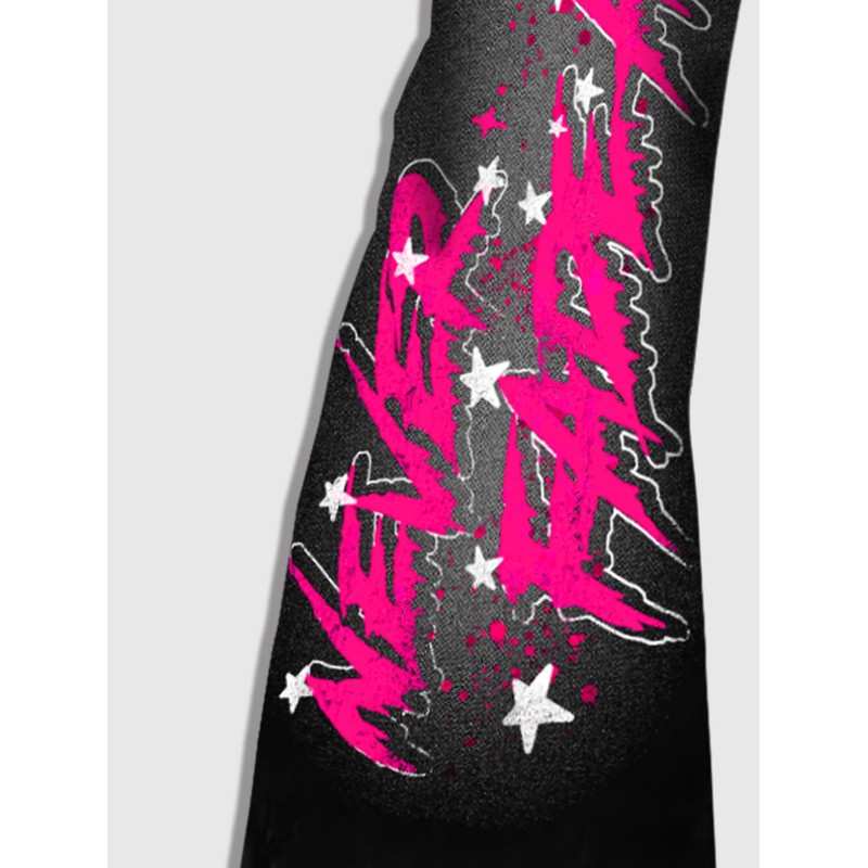 VIPWOLF Men's Y2K Flared Sweatpants Letter Graphic Drawstring Waist Joggers