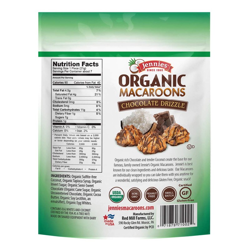 Jennies Organic Coconut Macaroons Variety Pack, 5.25oz | Coconut, Chocolate