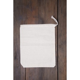 COTTON SINGLE DRAWSTRING MUSLIN BAGS 6"x10" (natural color)-Set of 100