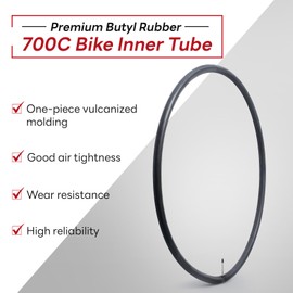 FengCan 700 x 18/25C Inner Tube 18/25-622, 28 Inch Bicycle Tube 700 x 18C 700 x 23C 700 x 25C Suitable for Road Bike/Gravel/MTB Bicycle Tyres, FV60 mm Presta Valve (1-PC)