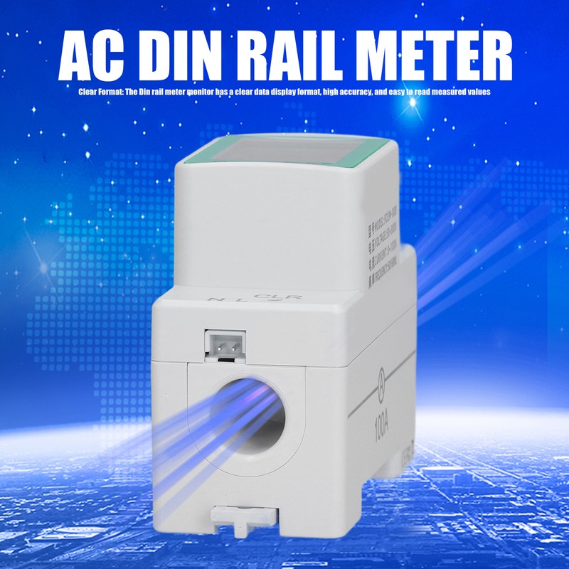DIN Rail Meter Digital Voltmeter Ammeter Power Energy Monitor Multimeter